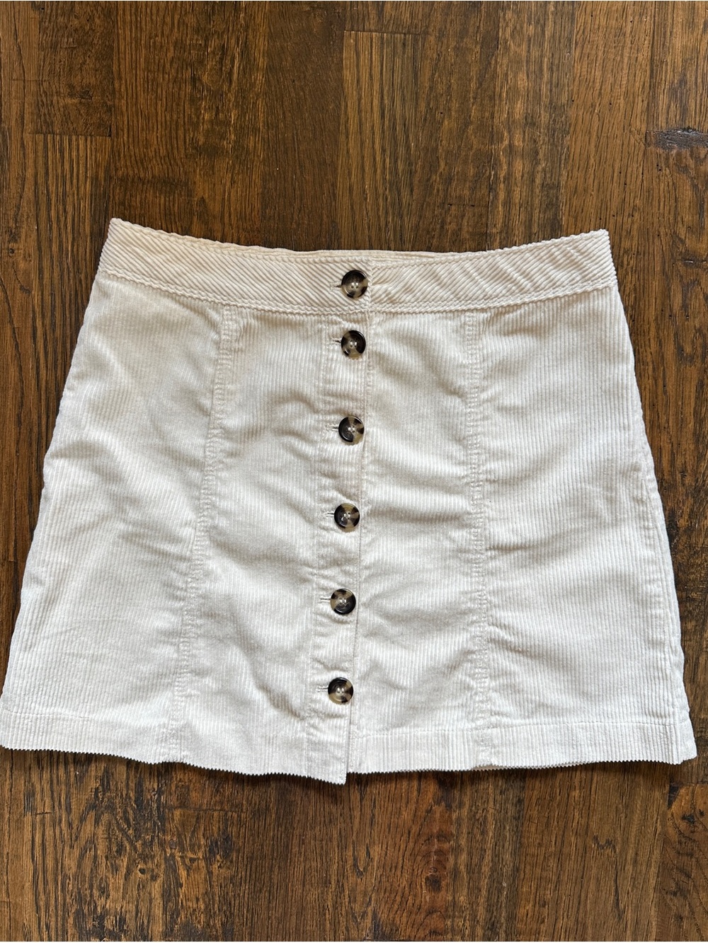 Divided by H&M Corduroy Mini Skirt Off White Size 6 - Perfect
